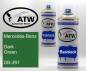 Preview: Mercedes-Benz, Dark Green, DB-291: 400ml Sprühdose + 400ml Klarlack - Set, von ATW Autoteile West.